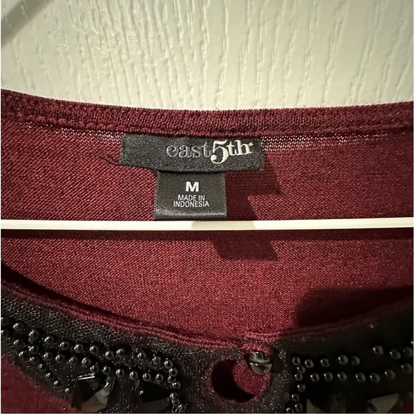 East 5th Embellished Merlot Long Sleeve
Knit Top - Picture 5 of 11